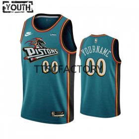 Detroit Pistons Custom Nike 2022-23 Classic Edition Teal Lasten Pelipaidat Swingman